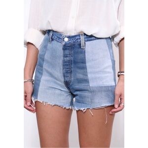 Re/Done Levi’s Patchwork Cutoffs. Size: 27
